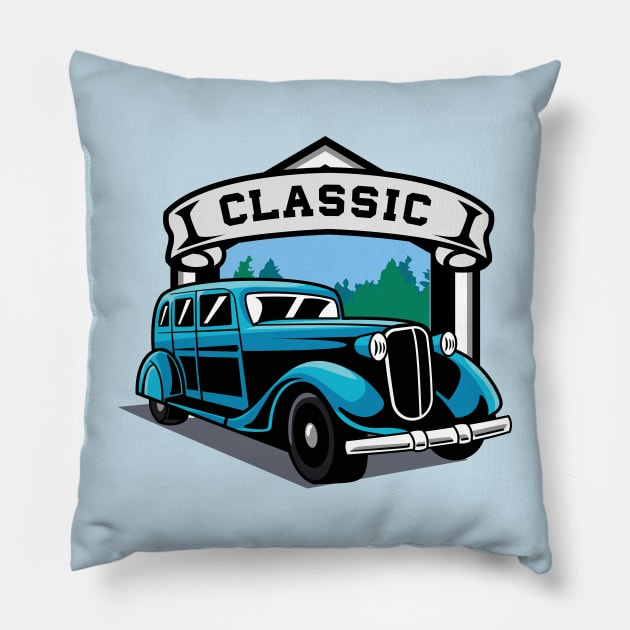 Classic Car Badge Pillow by Harrisaputra