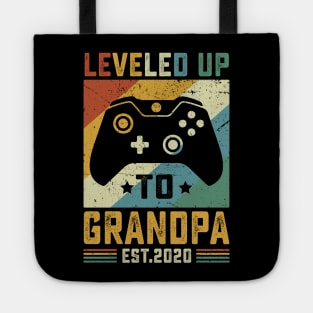 Vintage Leveled Up To Grandpa Est.2020 Tote