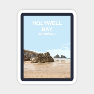 Holywell Bay Cornwall. Cornish gift. Travel poster Magnet