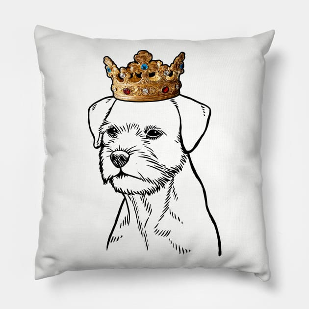 Border Terrier Dog King Queen Wearing Crown Pillow by millersye