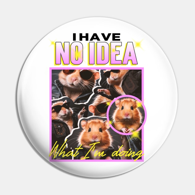 Funny Cute Silly Hamster Pin by Tip Top Tee's