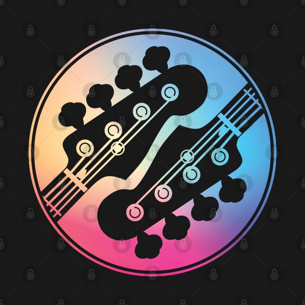 Bass Guitar Headstock Circle Gradient Theme by nightsworthy