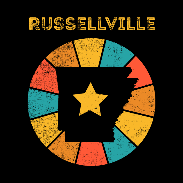 Russellville Arkansas Vintage Distressed Souvenir by NickDezArts