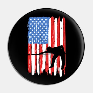 American Flag Billiards Graphic Pin