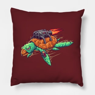 Turtle Machine Fire Funny Pillow