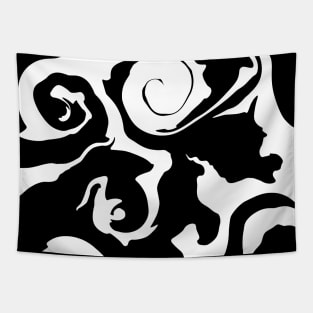 Modern Black and White marble swirl Tapestry