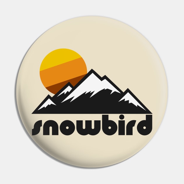 Retro Snowbird ))(( Tourist Souvenir Travel Design Pin by darklordpug
