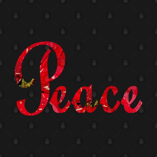 Peace At Every Season - Holiday Word Art Script Typography in Red by Star58