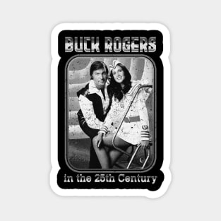 retro buck rogers duet grayscale Magnet