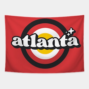Vintage Atlanta Sunset Seal // Retro City Emblem for Atlanta, Georgia Tapestry