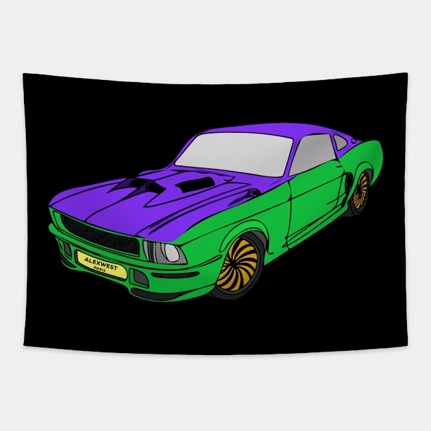 Vintage Race Car Tapestry by alexwestshop