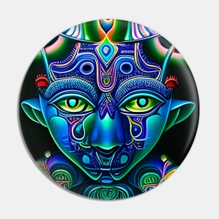 Techno-Shaman (26) - Trippy Psychedelic Art Pin