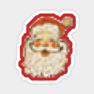 Vintage Pixel Santa Magnet