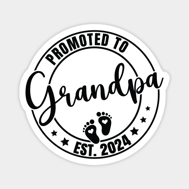 Promoted to Grandpa 2024 New First Grandpa 2024 Magnet by Shrtitude