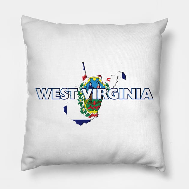 West Virginia Colored State Pillow by m2inspiration