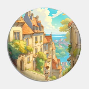 Beautiful european anime landscape Pin