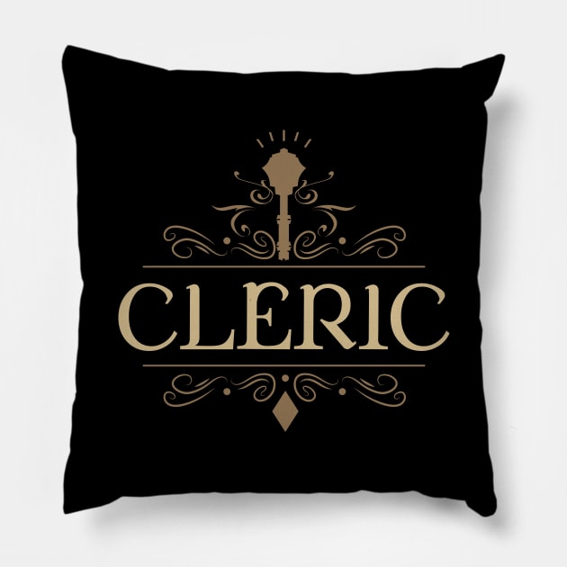 Cleric Character Class Tabletop RPG Pillow by dungeonarsenal