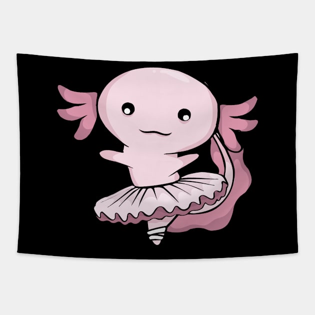 Axolotl Ballet Dancer Gift Girls Ballet School Lover Dancing Tapestry by PomegranatePower