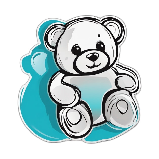 Adorable Cartoon Teddy Bear Sticker No. 613 by cornelliusy