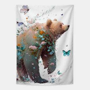 Grizzly Bear Portrait Animal Painting Wildlife Outdoors Adventure Tapestry