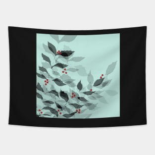 Leaves with Christmas Berries Tapestry