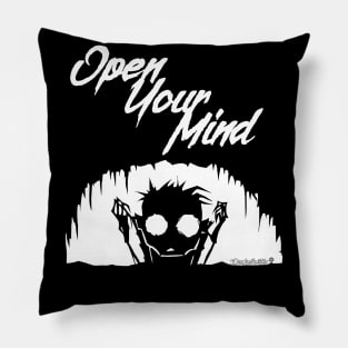 Open Your Mind White Pillow