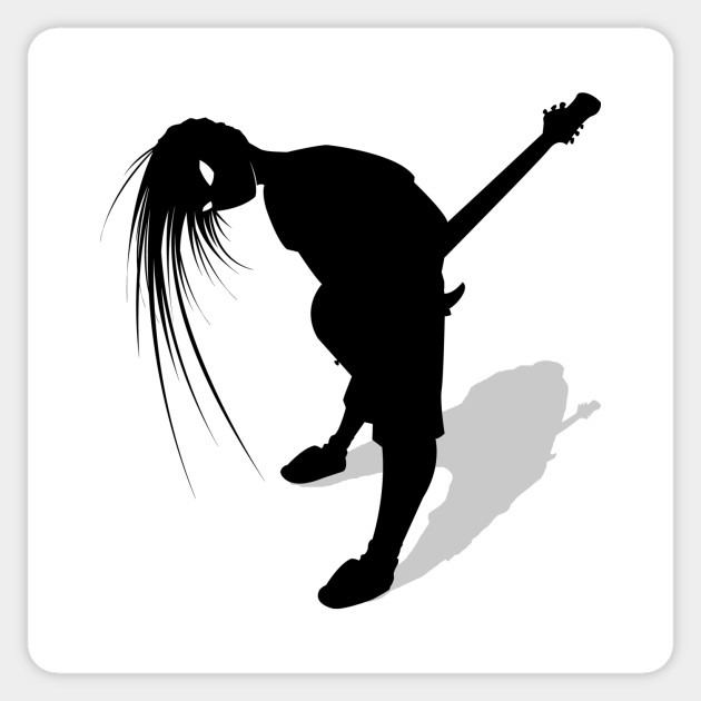 Silhouette Guitar Player Silhouette Guitar Player Sticker Teepublic