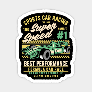 Sports Car Racing, Vintage Retro Classic Magnet