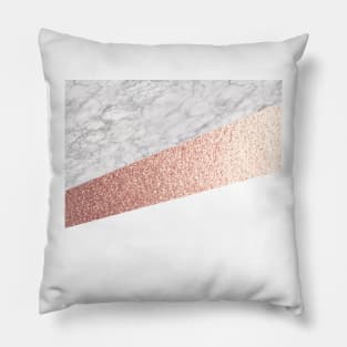 Rosy golden marble II Pillow