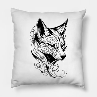 Minimalist Kitsune 3: Modern Interpretation of Japanese Mythical Creature Pillow