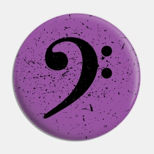 Bass Player Gift - Vintage Style Purple Bass Clef Pin