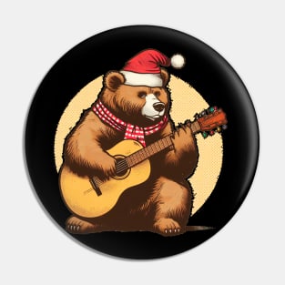 Oso navideño con guitarra 1 Pin