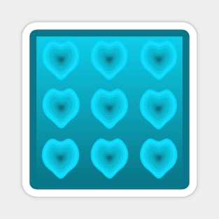 Teal Hearts Magnet