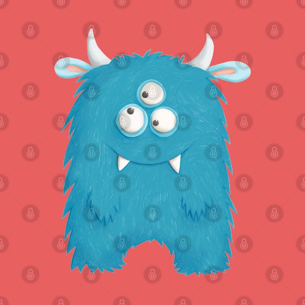 Blue Hairy Monster by Lmay