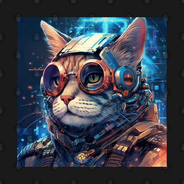 Futuristic Cyber Cat by FrogandFog