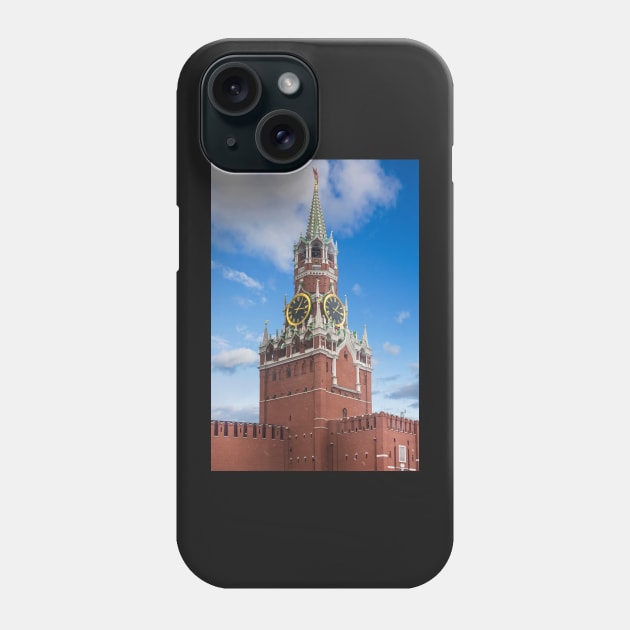 Spasskaya tower of Kremlin in Moscow, Russia Phone Case by mitzobs