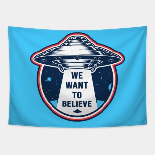 We Want to Believe Retro Tapestry