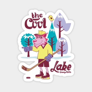 Hockey Cool Wolf Lake Magnet