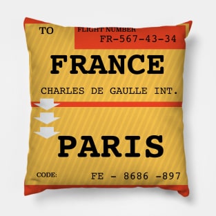 France, Paris vintage ticket Pillow