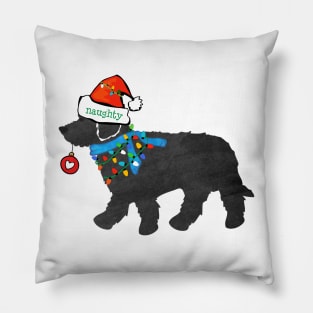 Cute Christmas Labradoodle Naughty But Nice Pillow