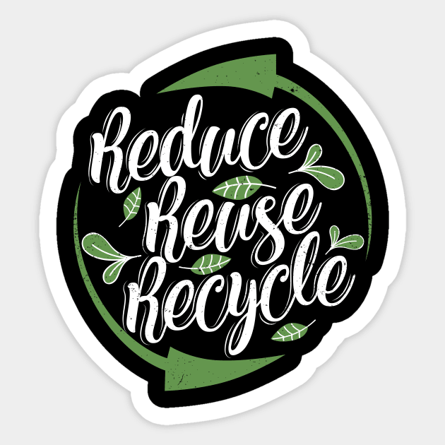 Reduce Reuse Recycle Text Logo Sticker