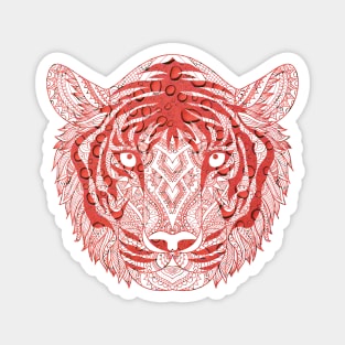 Abstract Red Water Tiger Head Magnet