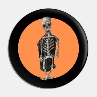 Halloween, Skeleton Mr Bones - Orange and Black Pin