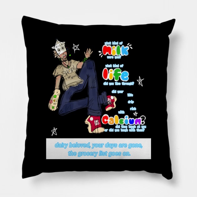 Milk-Jack Stauber Pillow by KillRoyInc.