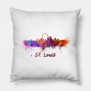 St.louis skyline in watercolor Pillow