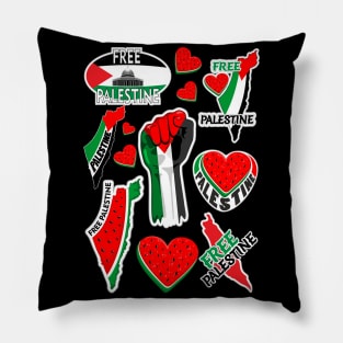 Palestine Symbols Pattern Pillow