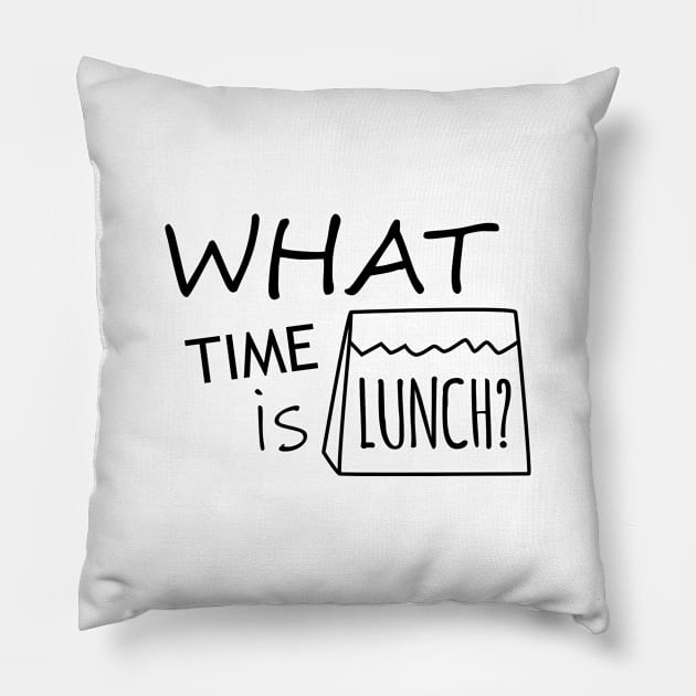 What Time is Lunch - One Color Pillow by olivergraham