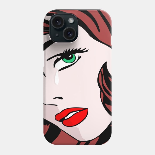 Redheaded Pop Art Girl Phone Case by RockettGraph1cs