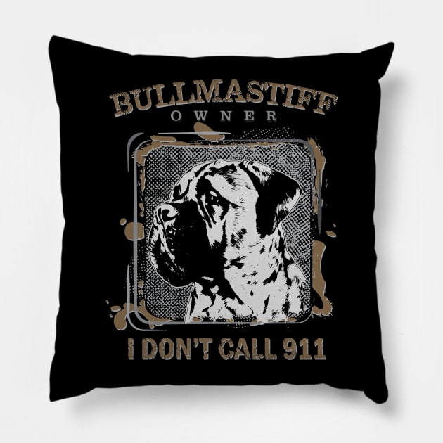 Bullmastiff dog Pillow by Nartissima