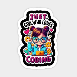 Just A Girl Who Loves Coding Magnet